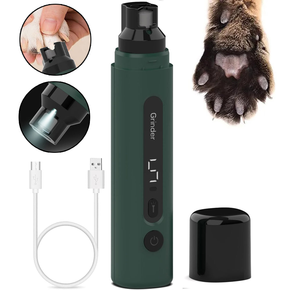 Electric dog nail grinder - quiet USB rechargeable nail trimmer for dogs