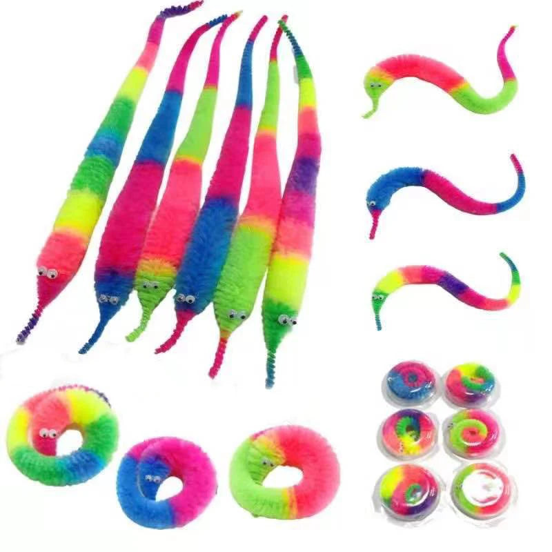 Cat interactive toys Tickle Cat Colorful bouncing ball Pet supplies Puzzle teasing indoor cat worm caterpillar elastic toy