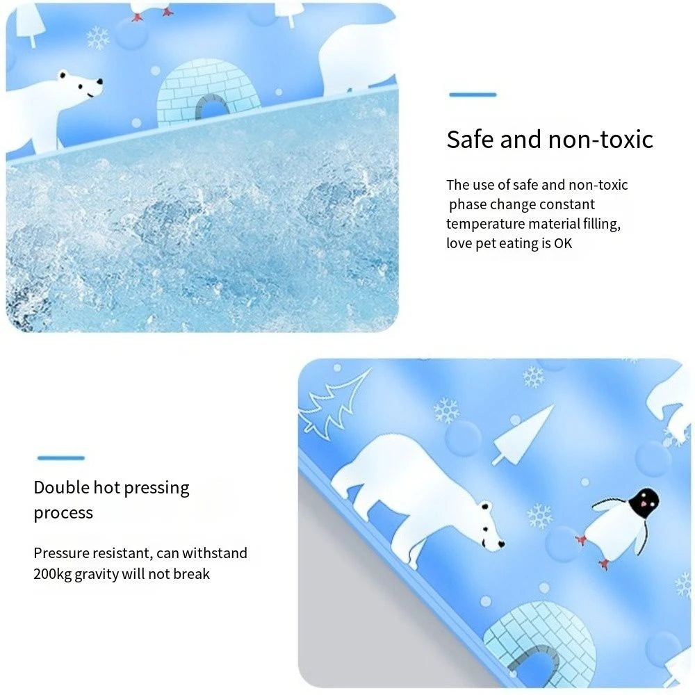 Ice Gel Pet Cooling Mat, Self Water Adding, Moisture-proof Cold Sleeping Pad for Small Large Dogs Cats Summer Indoor Use