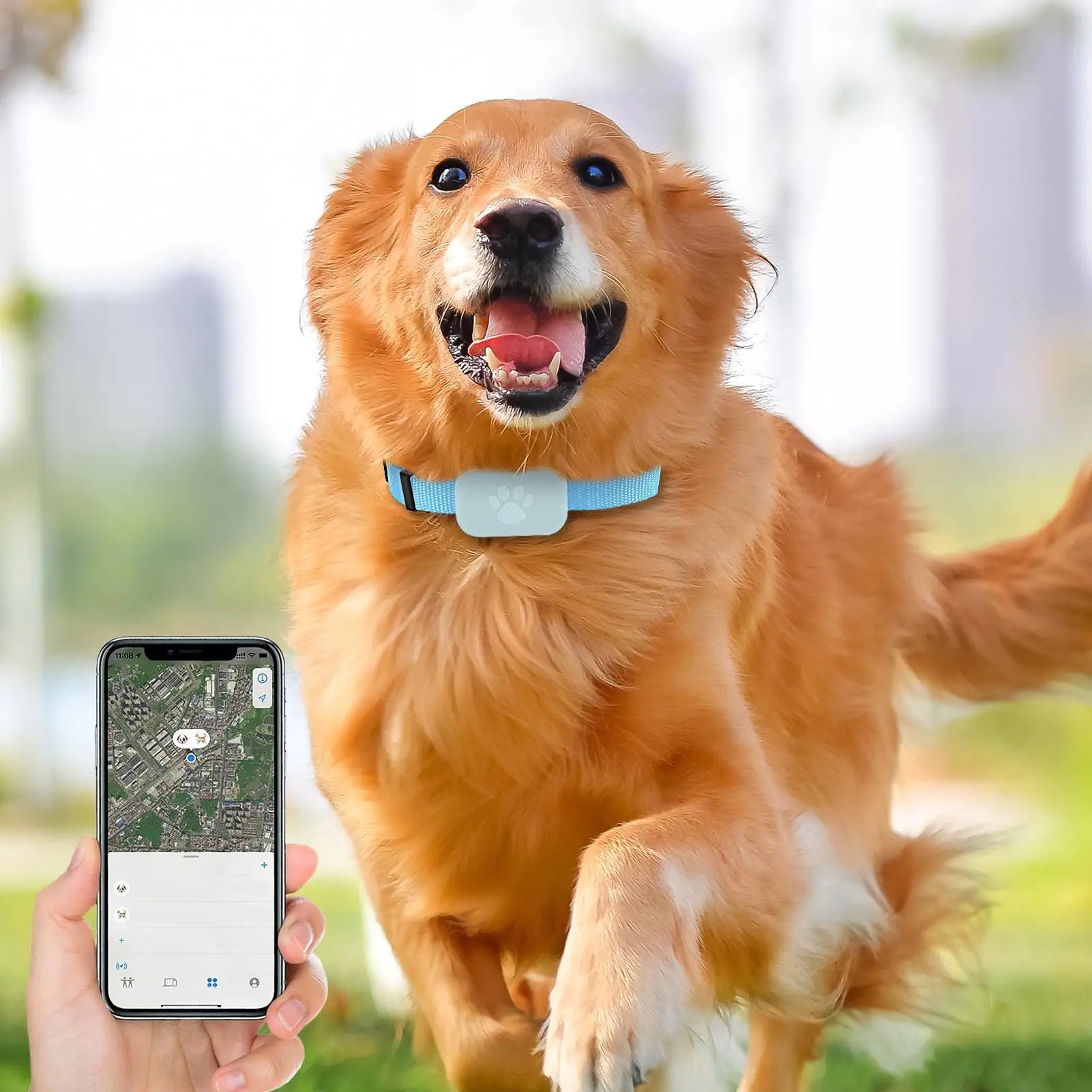Cat Tracking GPS Collar for Pet Kitten Safety Protection Long-Lasting Battery Pet Cat  Global Locator for Medium Large Puppy