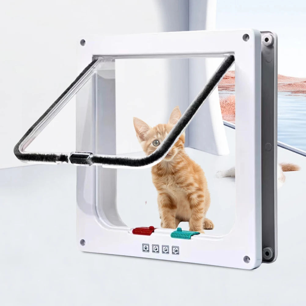 Dog Cat Kitten Flap Puppy Kitten Safety In&out Pet Door with 4 Way Security Lock Door Pet Doors and Sliding Door Safety Pet Door