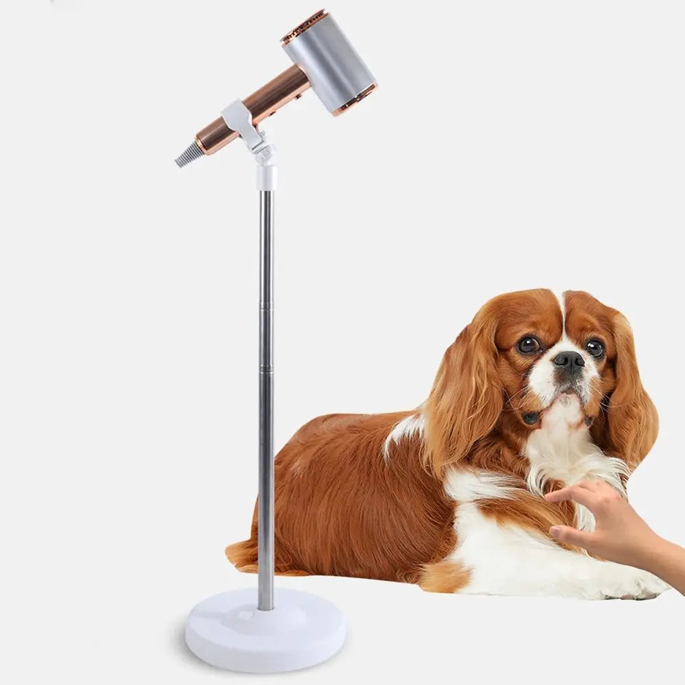 Retractable Pet Hair Dryer Stand Adjustable Height Rotatable Hairdryer Storage Rack Stable Base Universal