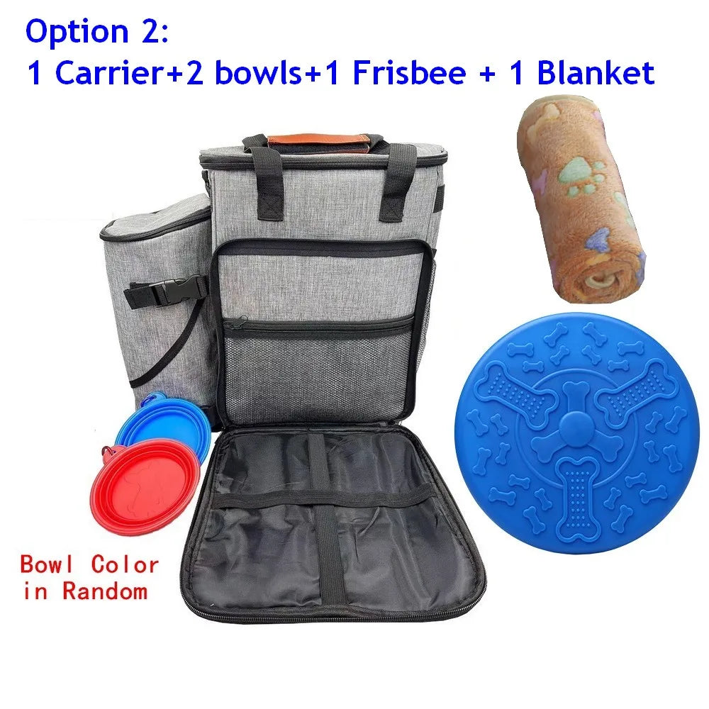 Pet Travel Bag Organizer Backpack Airline Approved Weekend Tote Shoulder Pockets Outdoor Travel Traveling Storage Bag Mat