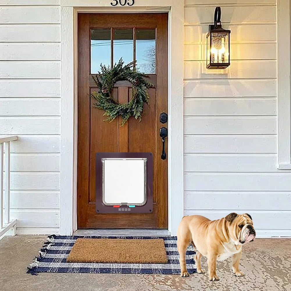 Dog Cat Kitten Flap Puppy Kitten Safety In&out Pet Door with 4 Way Security Lock Door Pet Doors and Sliding Door Safety Pet Door