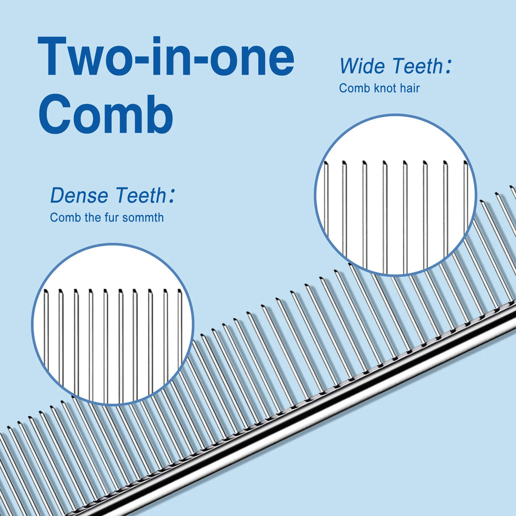 4pcs Professional Pet Grooming Brush Kit Cat Brush fit Long and Short Hair Stainless Steel Comb for Dog Puppy Hair Care Supplies
