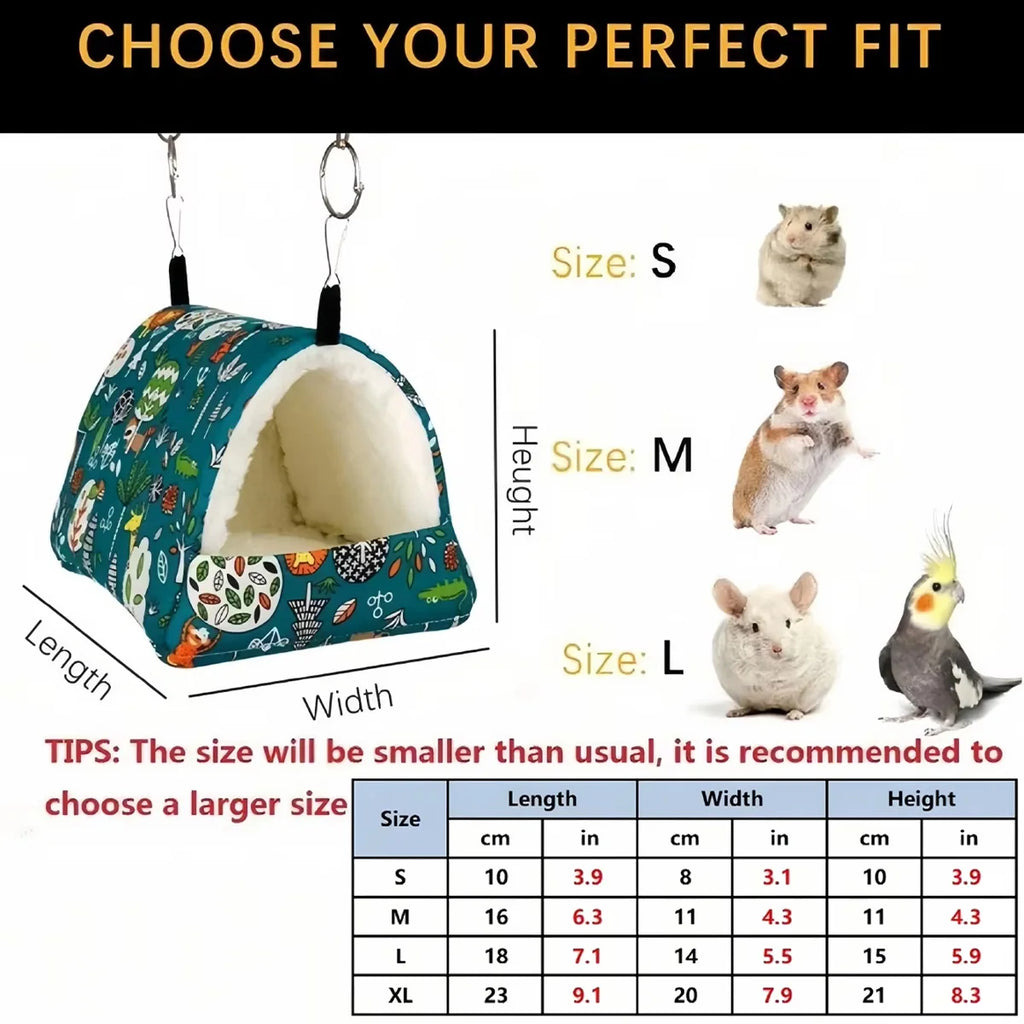 Cozy Plush Small Pet Hammock Four Seasons Parrot Hanging Bird Bed High Quality Material for Small Pets Hamster Parrot Guinea Pig