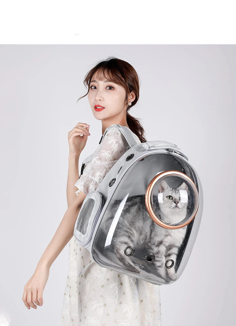Pet Cat Travel Carrying Bag Space Pet Backpacks Breathable Portable Transparent Puppy Dog Transport Carrier Space Capsule Bags