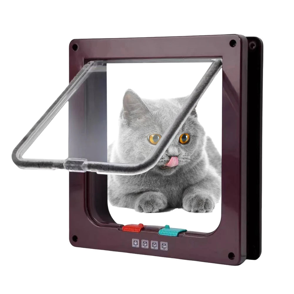 Dog Cat Kitten Flap Puppy Kitten Safety In&out Pet Door with 4 Way Security Lock Door Pet Doors and Sliding Door Safety Pet Door