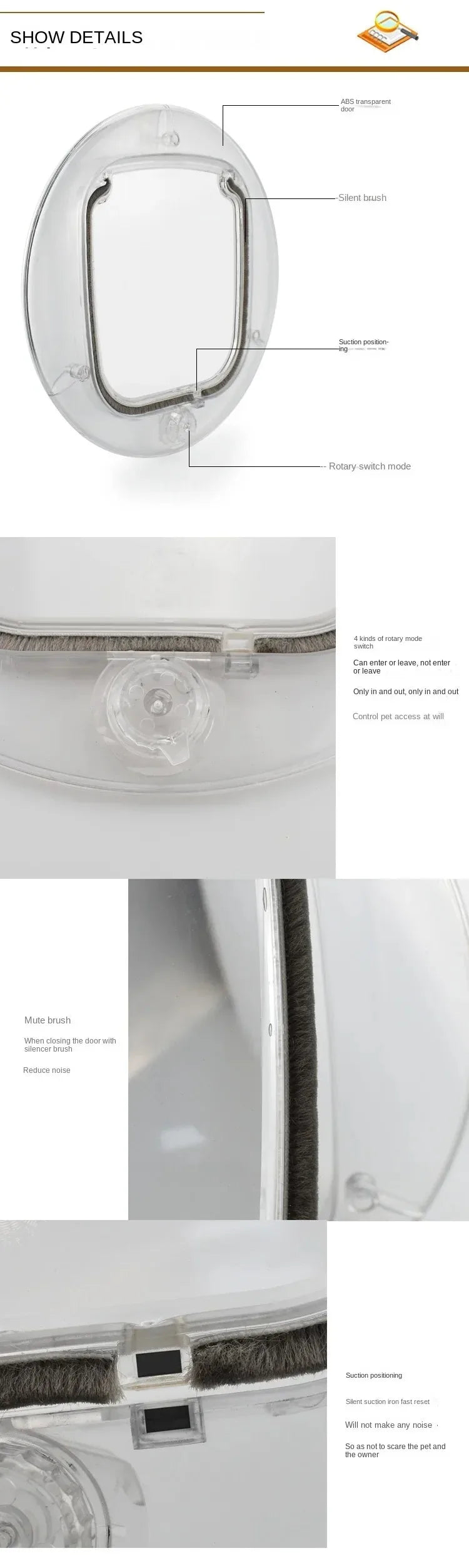 Pet Safety Gate SuppliesCat Door Interior Door Secure Kitten Dog Lock Flap Gate 4 Locking Cat Puppy Door Small Puppy