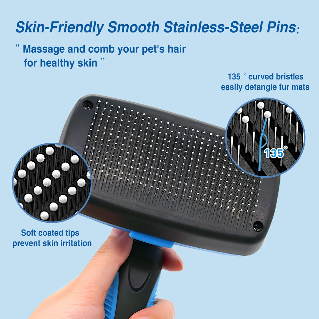 4pcs Professional Pet Grooming Brush Kit Cat Brush fit Long and Short Hair Stainless Steel Comb for Dog Puppy Hair Care Supplies