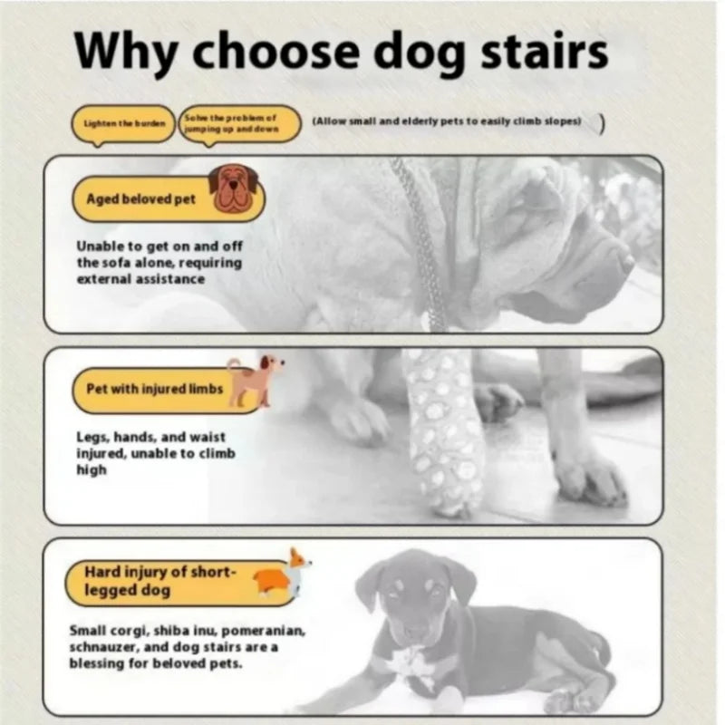 Pet 2/3 Steps High Density Foam Dog Secure Stairs Ramps Non-Slip Pet Steps for Older Dogs Pet with Joint Pain Sofa Bed Ladder