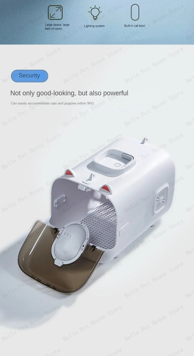 Pet Traveling Bag Intelligent Cat Bag Suitcase Illuminated and Ventilated Large Aviation Pet Transport Box Large Space Pet Box