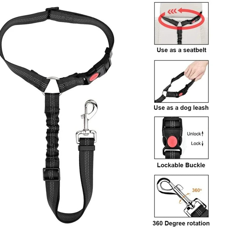 Adjustable Pet Safety Belts For Hot Dogs And Cats: Keep Your Pet Safe On The Road! Make Companionship Safer.