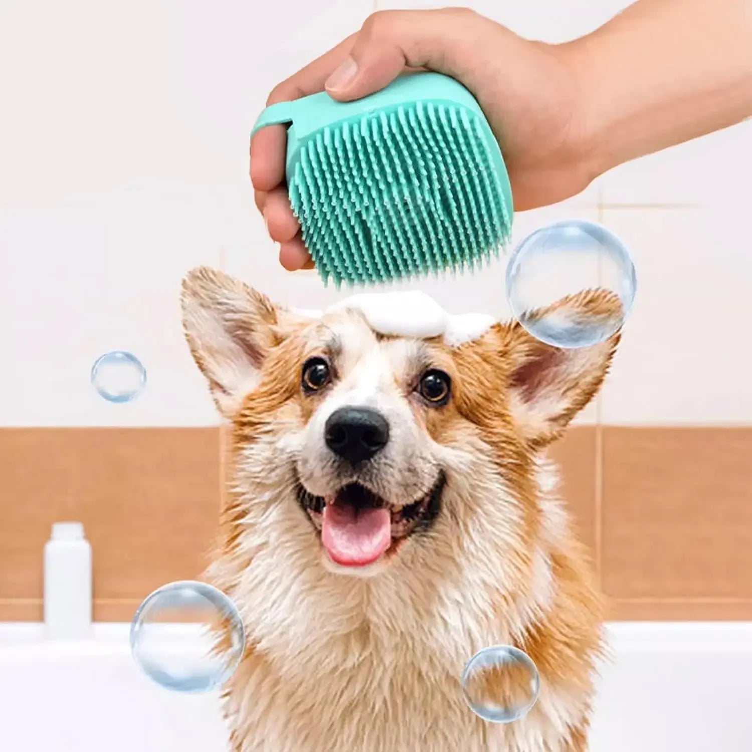 7-Piece Pet Grooming Kit - Self-Cleaning Brush, Nail Clipper, File, Flea Comb, Bath Brush, Finger Toothbrush,