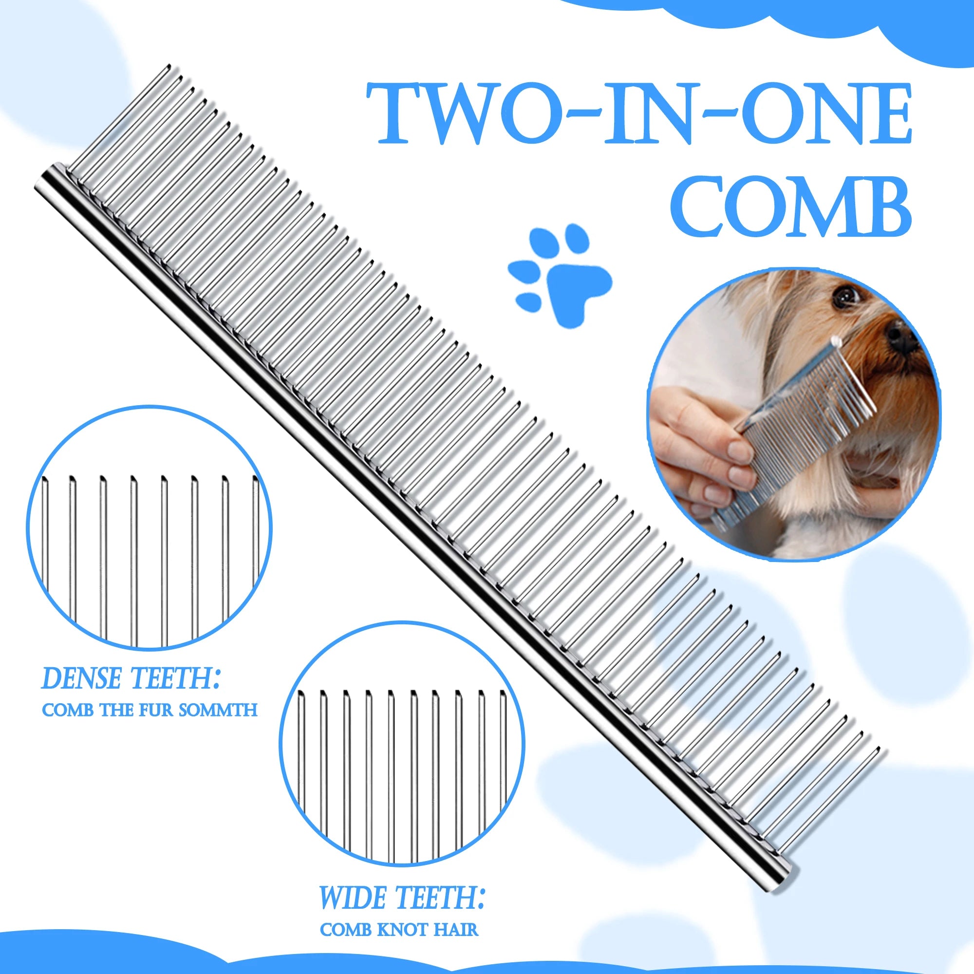 4pcs Professional Pet Grooming Brush Kit Cat Brush fit Long and Short Hair Stainless Steel Comb for Dog Puppy Hair Care Supplies