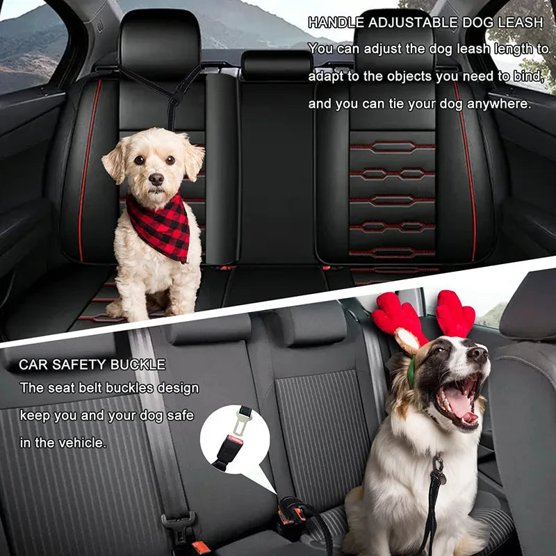 Reflective Shock Absorbing Pet Leashes with Car Seatbelt，Medium and Large Dog Tactical Safety Leash，Explosion-proof Dog Leash