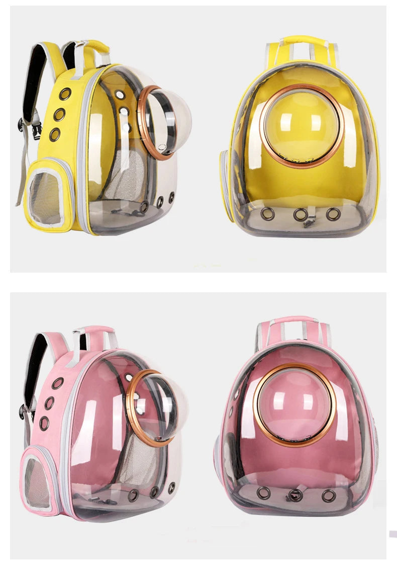 Pet Cat Travel Carrying Bag Space Pet Backpacks Breathable Portable Transparent Puppy Dog Transport Carrier Space Capsule Bags