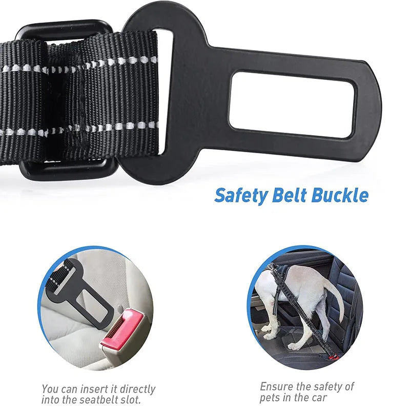 Reflective Shock Absorbing Pet Leashes with Car Seatbelt，Medium and Large Dog Tactical Safety Leash，Explosion-proof Dog Leash