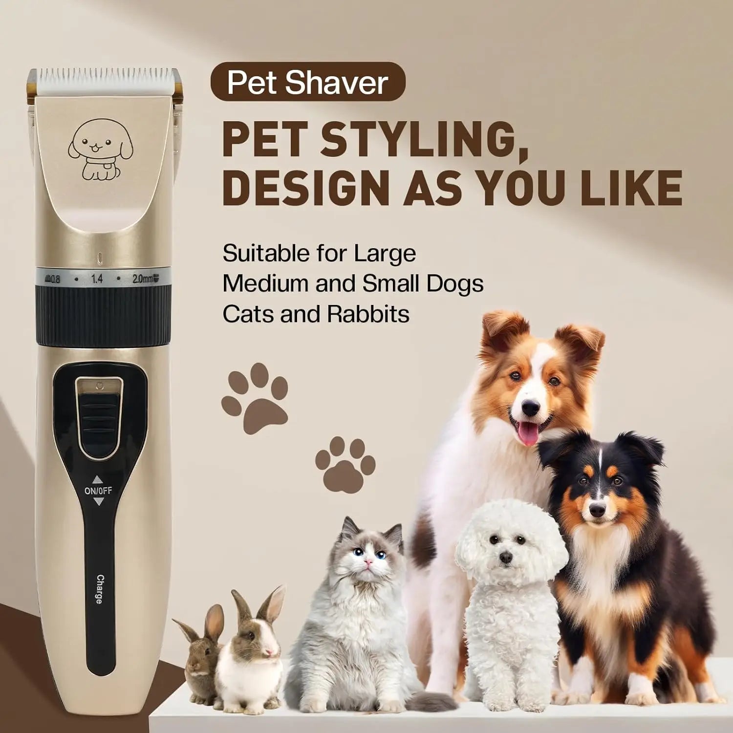 Pet Grooming Clippers Kit,low Noise, Electric Quiet, Rechargeable, Pet Hair Thick Coats Clippers Trimmers Set, For Dogs, Cats,