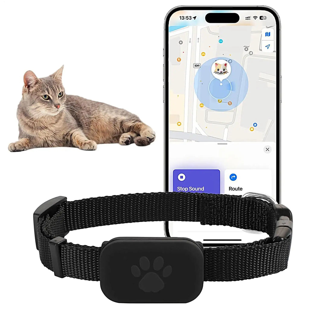 Cat Tracking GPS Collar for Pet Kitten Safety Protection Long-Lasting Battery Pet Cat  Global Locator for Medium Large Puppy