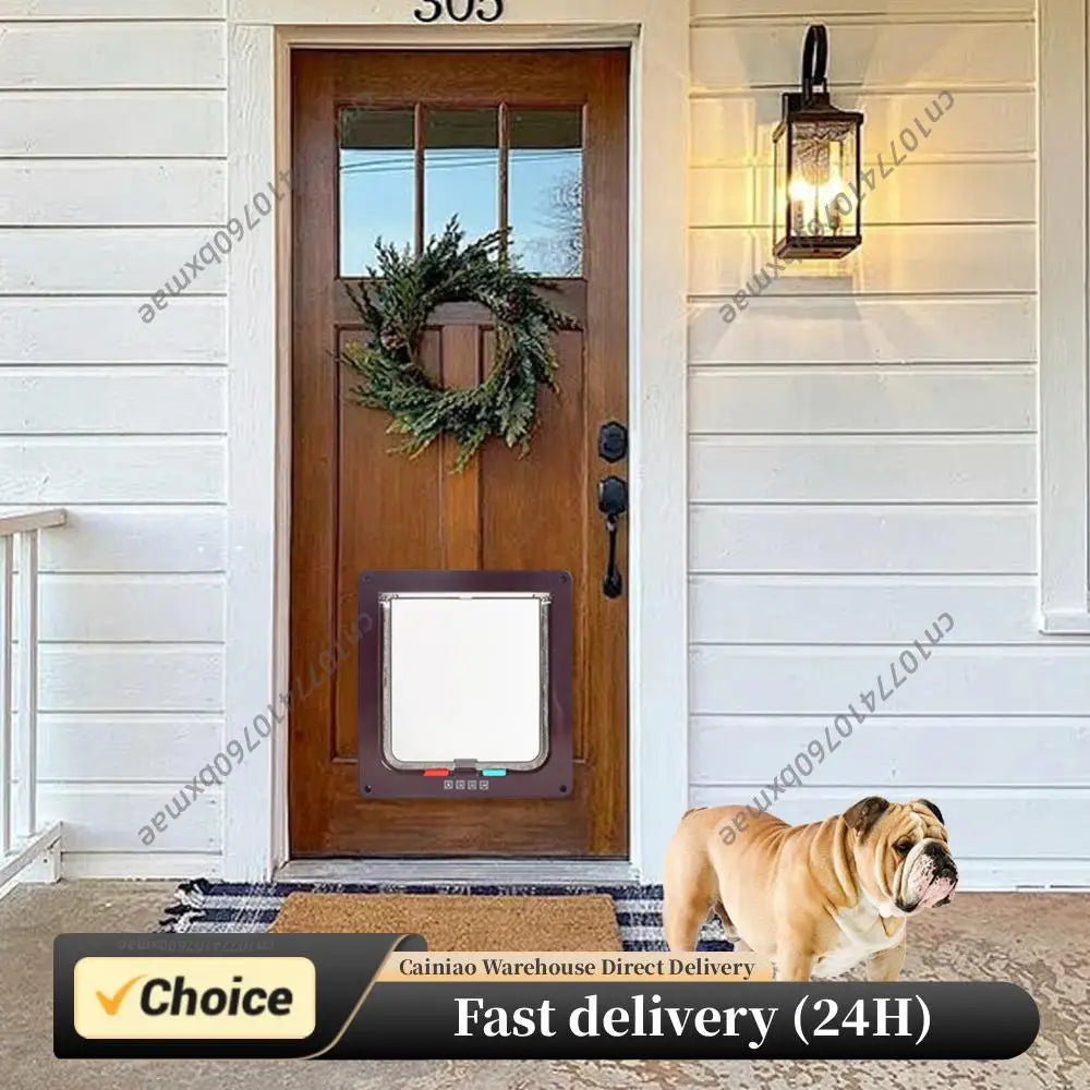 Dog Cat Kitten Flap Puppy Kitten Safety In&out Pet Door with 4 Way Security Lock Door Pet Doors and Sliding Door Safety Pet Door