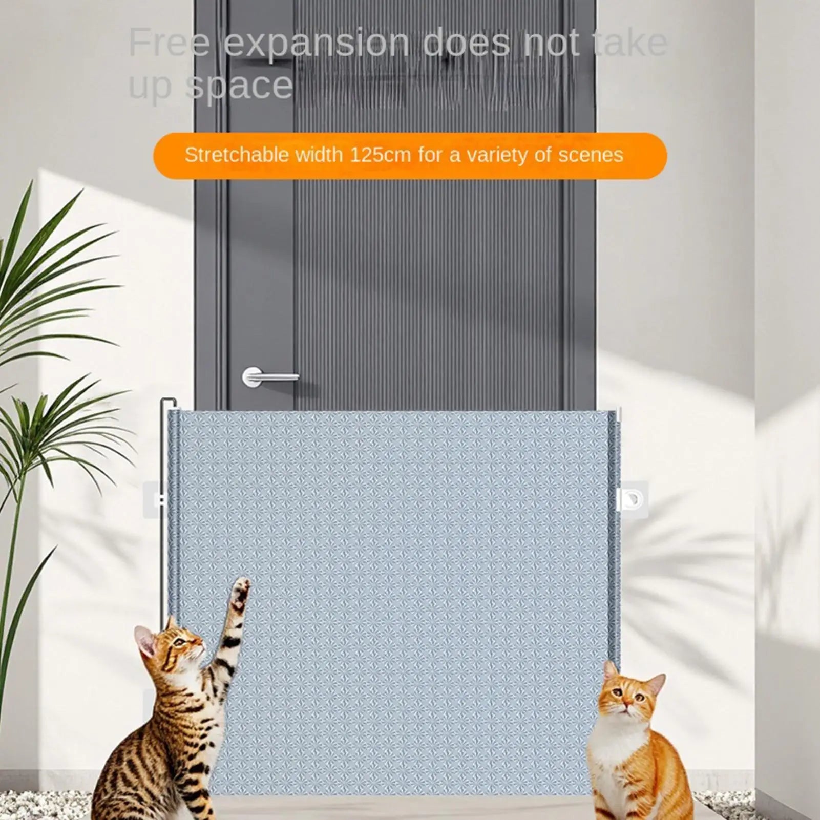 Retractable Pet Safety Gate No-Drill Childproof Net Fence Cat Baffle Protective Sliding Screen for Indoor Staircase Patio Deck