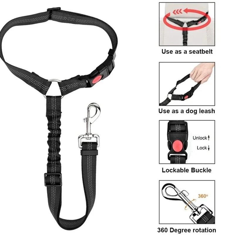 Adjustable Pet Safety Belts For Hot Dogs And Cats: Keep Your Pet Safe On The Road! Make Companionship Safer.