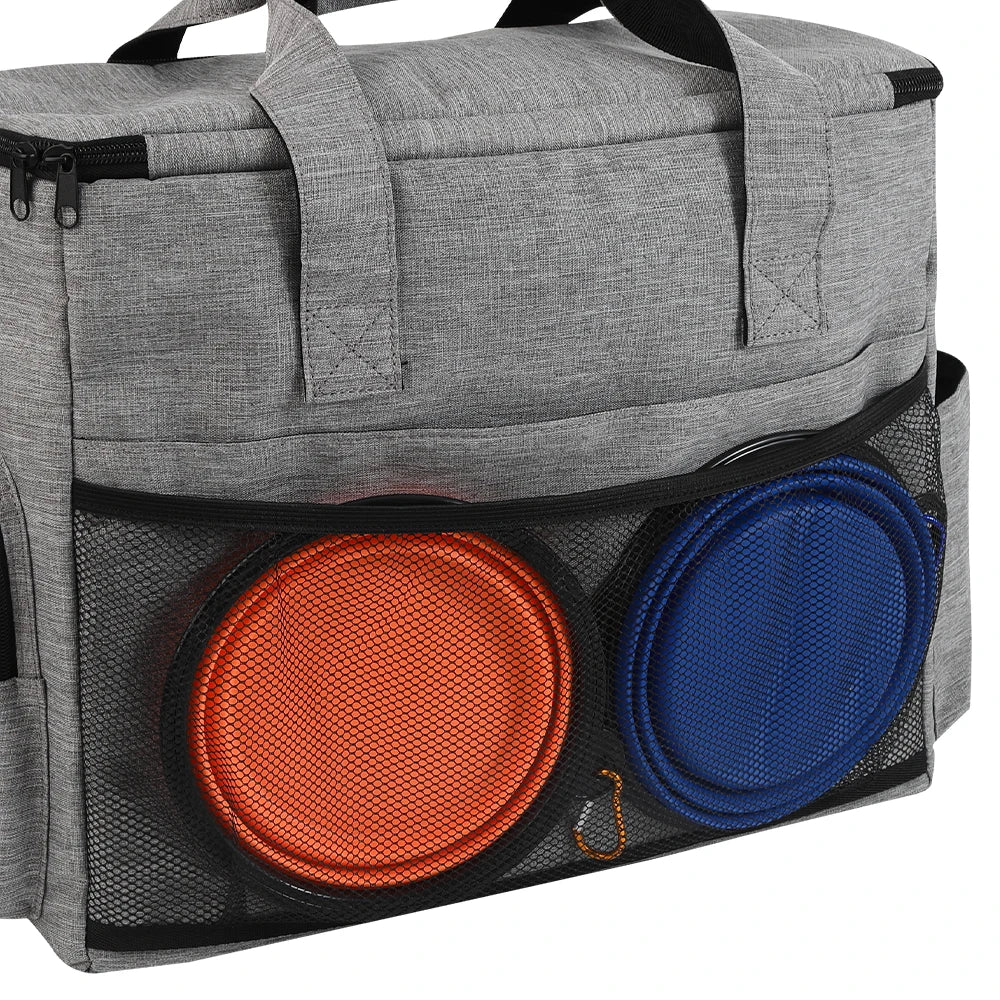 Dog Travel Bag Pet Travel Bags With Multi-Pockets Tote Organizer For Dog Supplies Dog Road Trip Essentials For Weekend Away