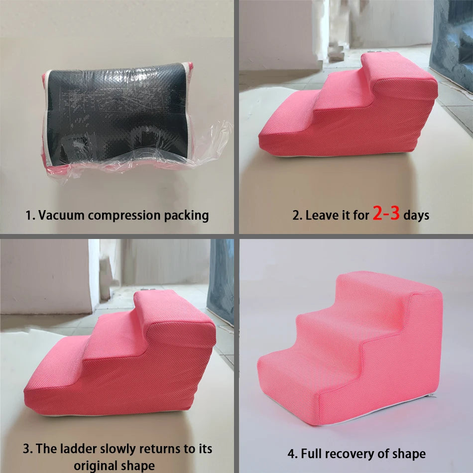 3/4 Pets Steps Foam Dogs Secure Stairs Ramps Non-Slip Pets Star Steps for Protect Older Dogs Pets with Joint Pain Sofa Bed Ladde
