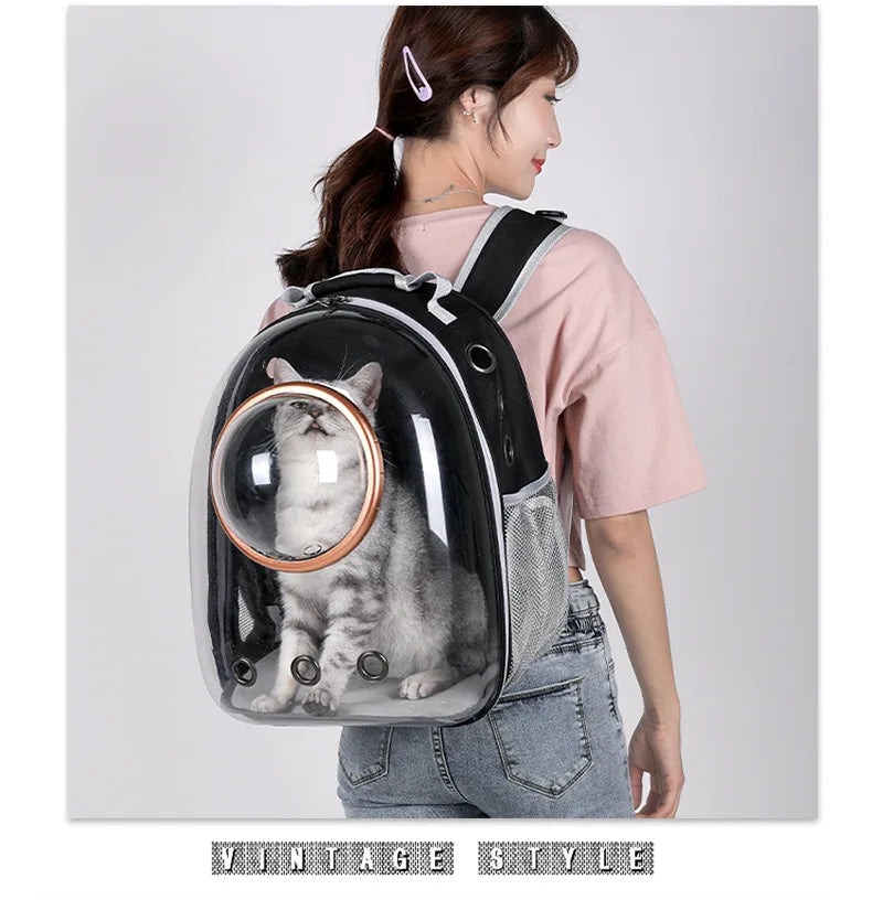 Pet Cat Travel Carrying Bag Space Pet Backpacks Breathable Portable Transparent Puppy Dog Transport Carrier Space Capsule Bags