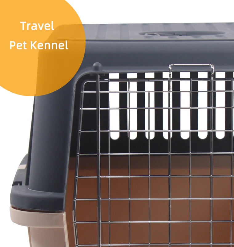 Wholesale Transport Dog Cats Carrier Portable Travel Pet Kennel Airline Travel Pet Cage Approved Hot Sale New Box Grey Solid