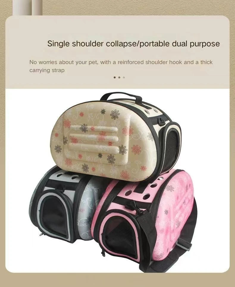 Portable pet travel bag, breathable, foldable, handheld, suitable for dogs and cats