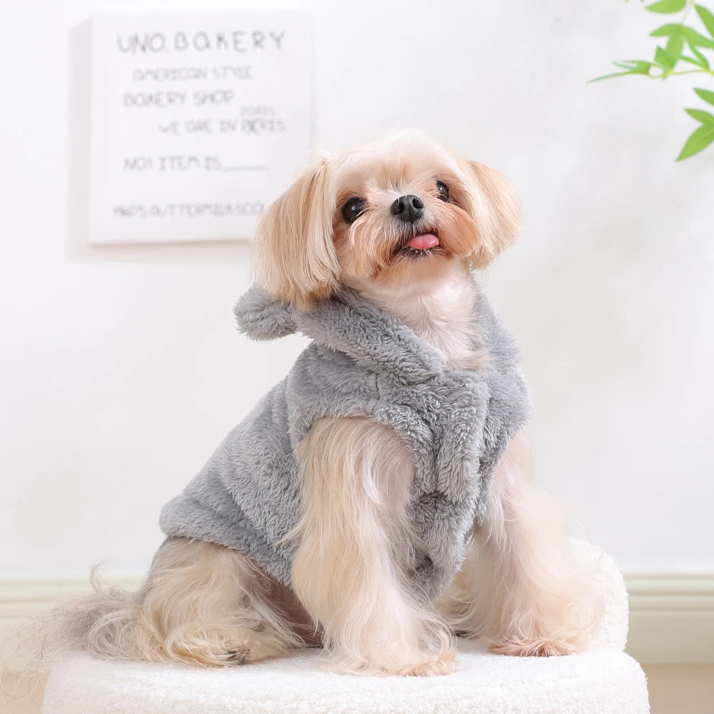 Pet Cats Coat Hoodie For Small Medium Dogs Winter Warm Fleece Puppy Kitten Clothes Jacket Cozy Cute Sphynx Cat Sweater Apparel