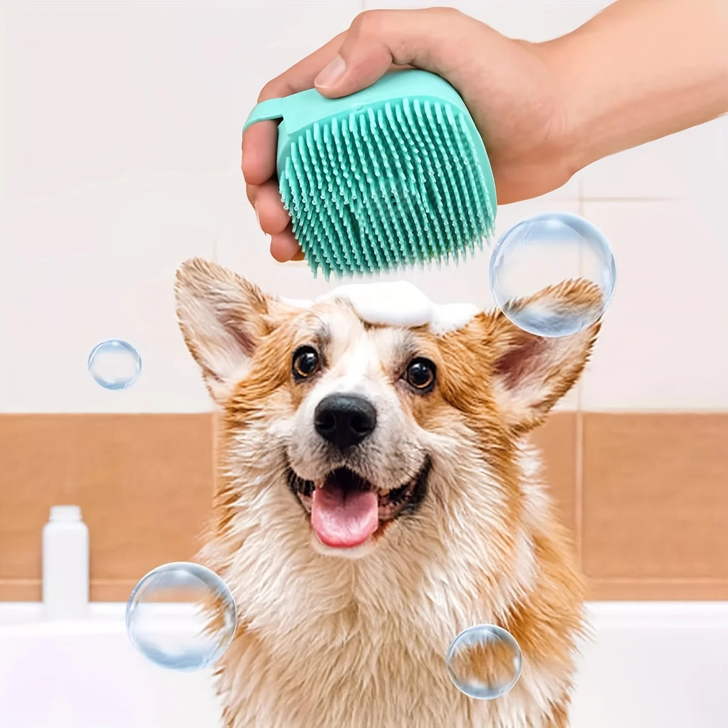 7-Piece Pet Grooming Kit - Self-Cleaning Brush, Nail Clipper, File, Flea Comb, Bath Brush, Finger Toothbrush,