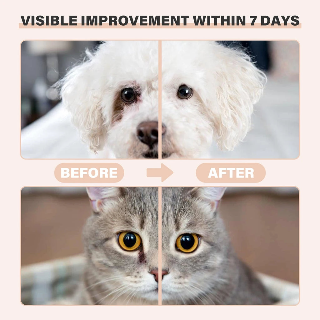 Pet Tear Stain Remover Balm With Brush Gentle Eye Cleaner For Dogs Cats Reduce Tear Marks Safe Non-Irritating Pet Eye Care