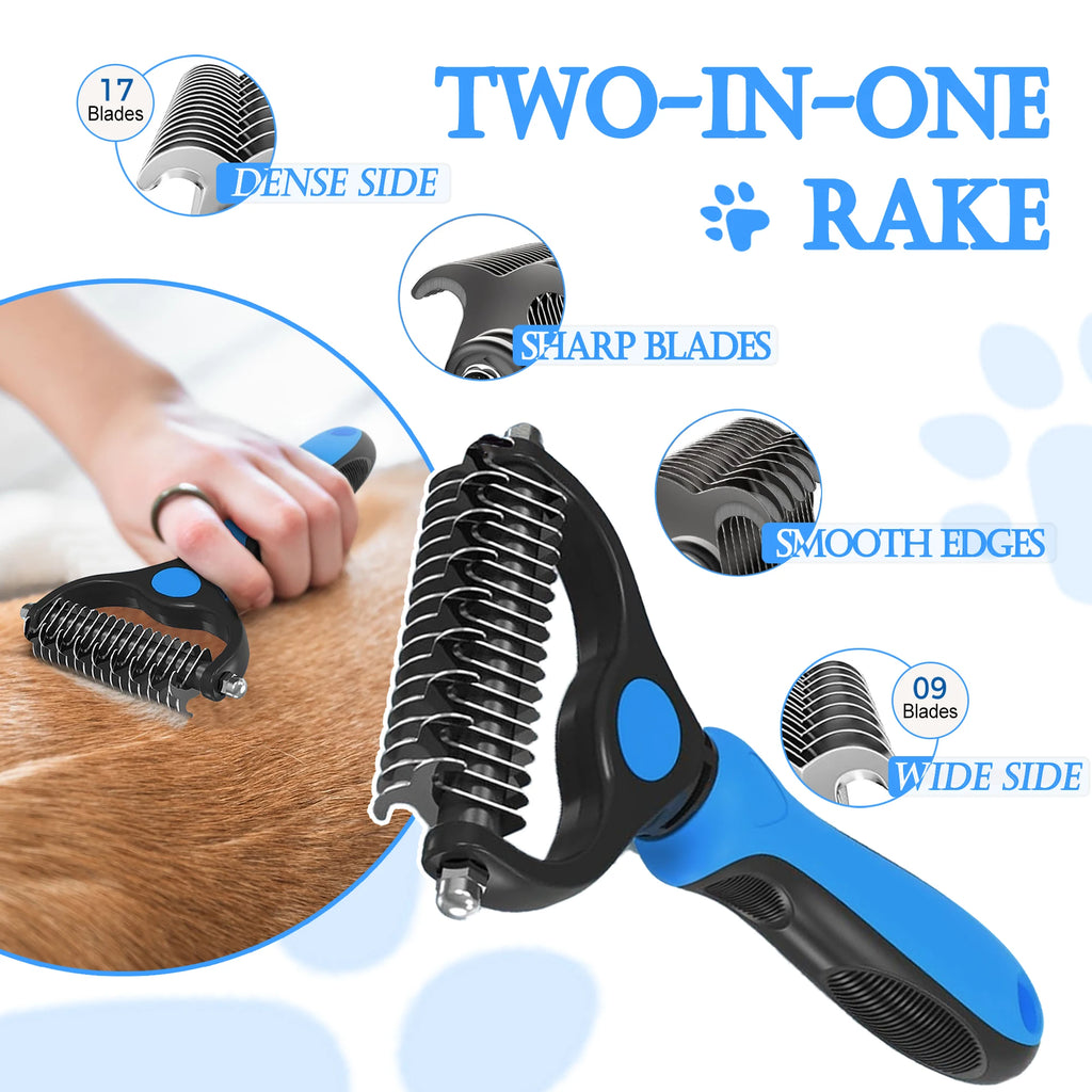 4pcs Professional Pet Grooming Brush Kit Cat Brush fit Long and Short Hair Stainless Steel Comb for Dog Puppy Hair Care Supplies