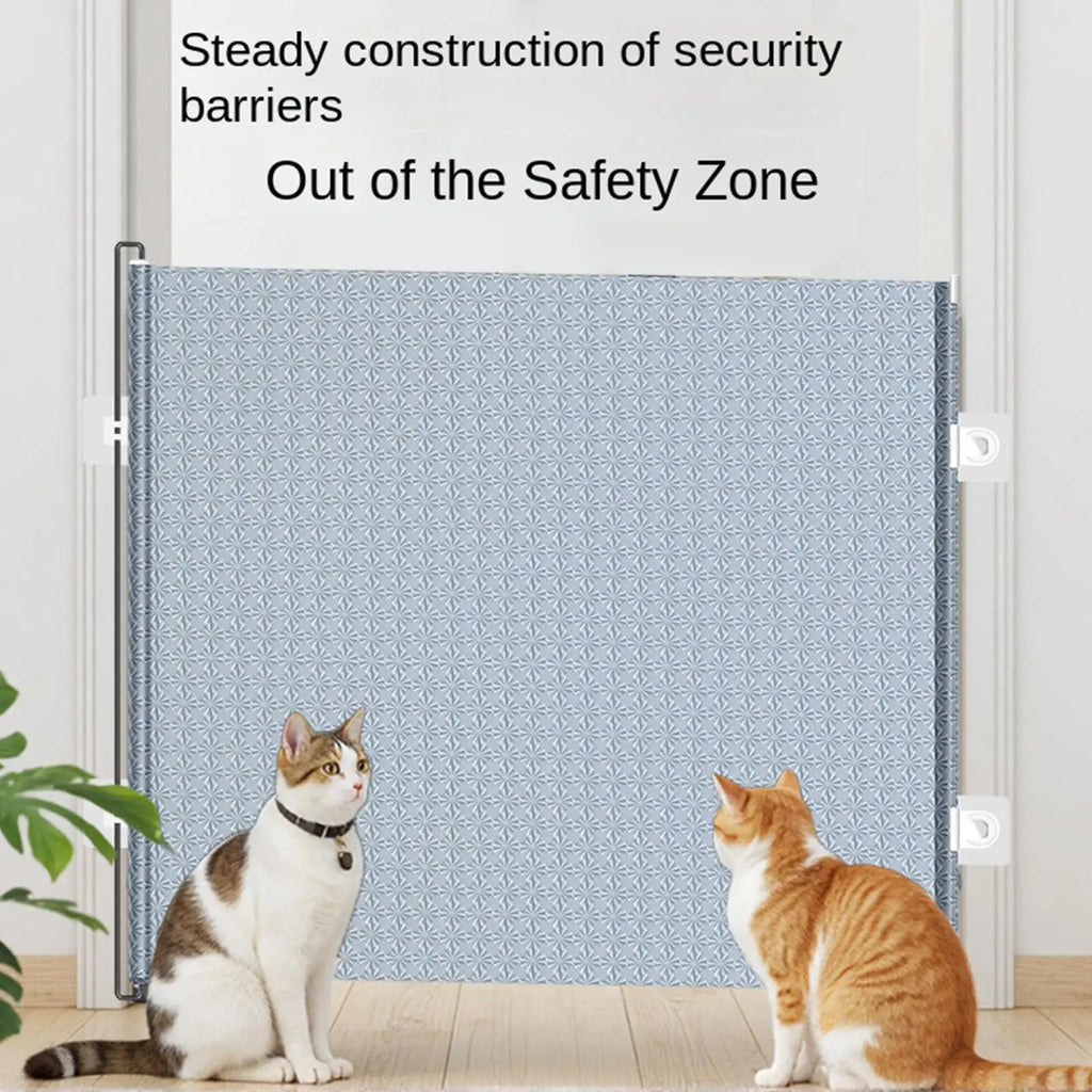 Retractable Pet Safety Gate No-Drill Childproof Net Fence Cat Baffle Protective Sliding Screen for Indoor Staircase Patio Deck