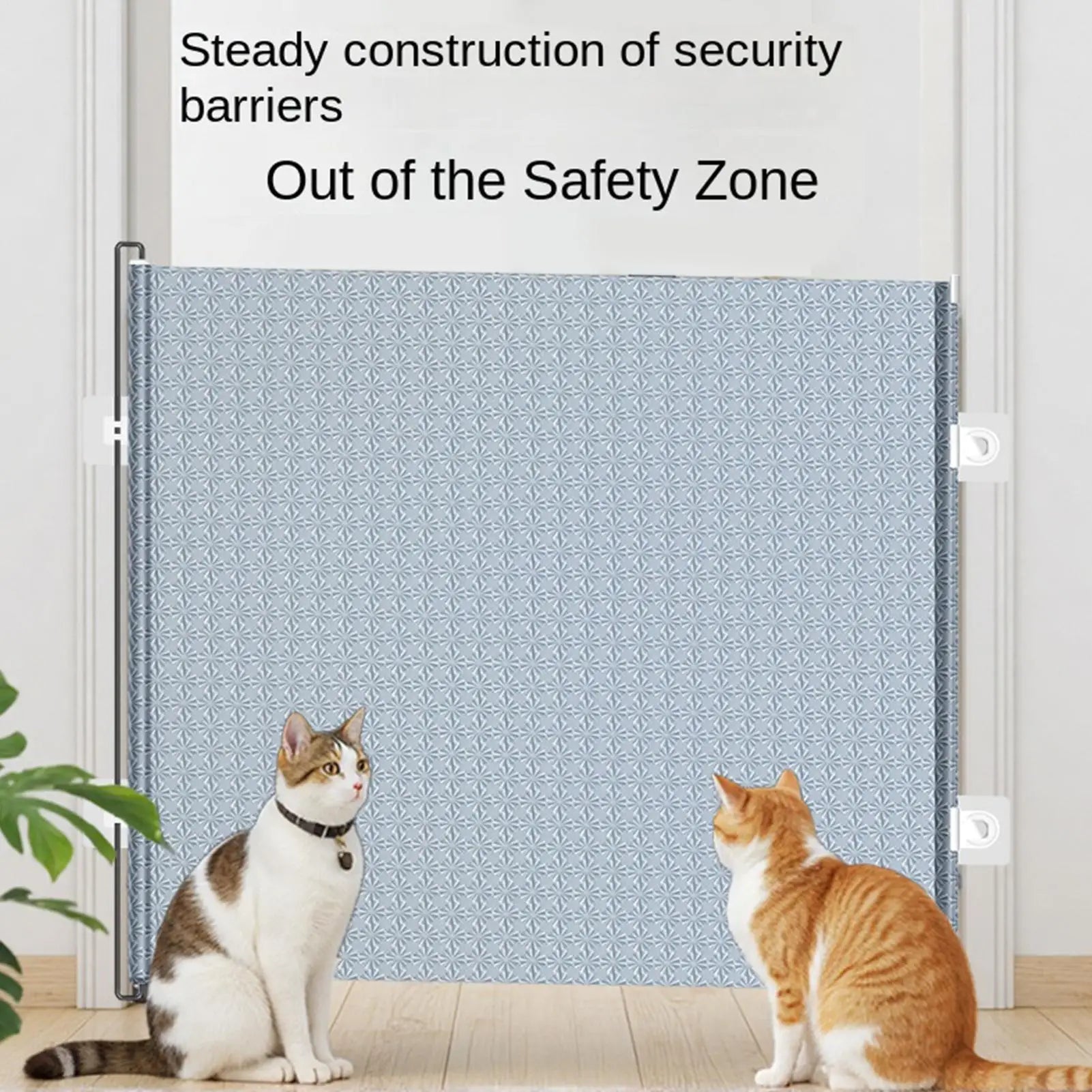 Retractable Pet Safety Gate No-Drill Childproof Net Fence Cat Baffle Protective Sliding Screen for Indoor Staircase Patio Deck
