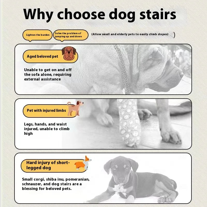 3/4 Pets Steps Foam Dogs Secure Stairs Ramps Non-Slip Pets Star Steps for Protect Older Dogs Pets with Joint Pain Sofa Bed Ladde