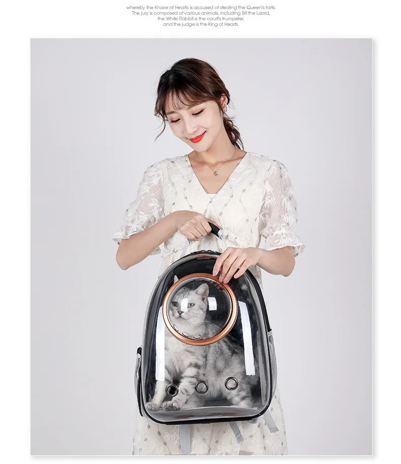 Pet Cat Travel Carrying Bag Space Pet Backpacks Breathable Portable Transparent Puppy Dog Transport Carrier Space Capsule Bags