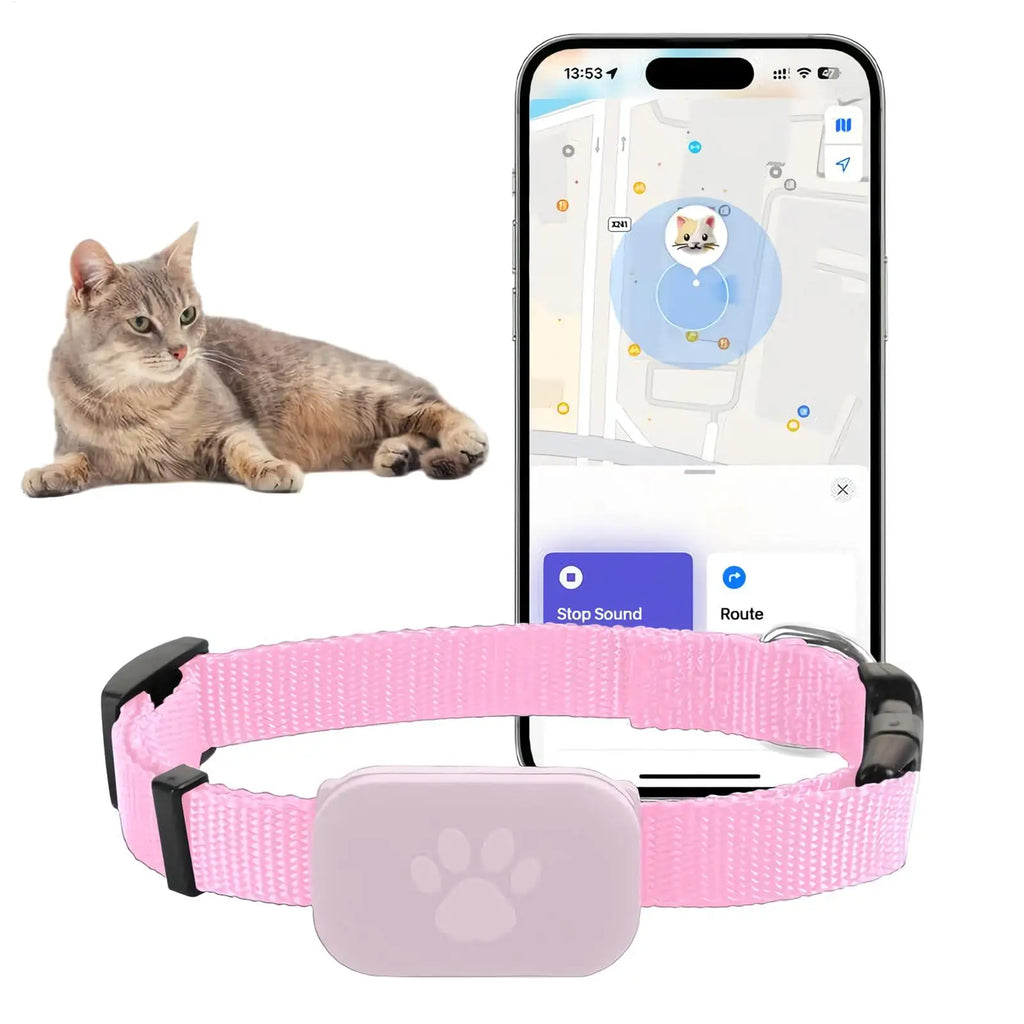 Cat Tracking GPS Collar for Pet Kitten Safety Protection Long-Lasting Battery Pet Cat  Global Locator for Medium Large Puppy