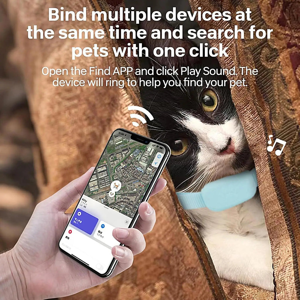 Cat Tracking GPS Collar for Pet Kitten Safety Protection Long-Lasting Battery Pet Cat  Global Locator for Medium Large Puppy