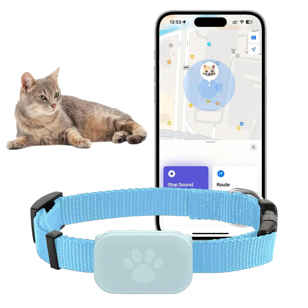 Cat Tracking GPS Collar for Pet Kitten Safety Protection Long-Lasting Battery Pet Cat  Global Locator for Medium Large Puppy