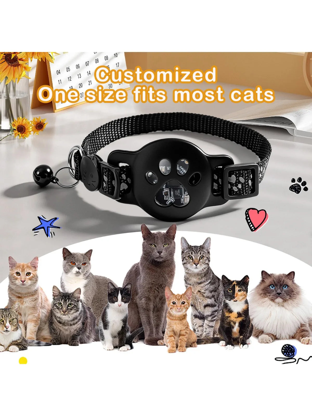 2 Kinds of Multifunctional Pet Smart GPS Trackers Cat Trackers GPS Collar Pet Kitten GPS Collar Pets Accessories iOS compatible