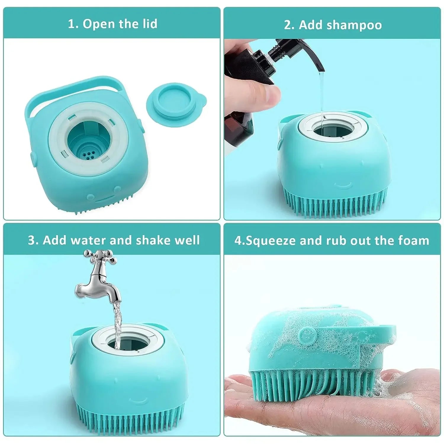 7-Piece Pet Grooming Kit - Self-Cleaning Brush, Nail Clipper, File, Flea Comb, Bath Brush, Finger Toothbrush,