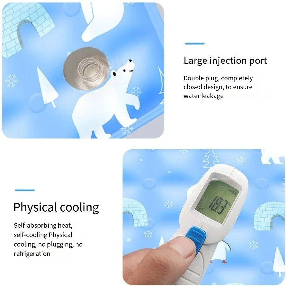 Ice Gel Pet Cooling Mat, Self Water Adding, Moisture-proof Cold Sleeping Pad for Small Large Dogs Cats Summer Indoor Use