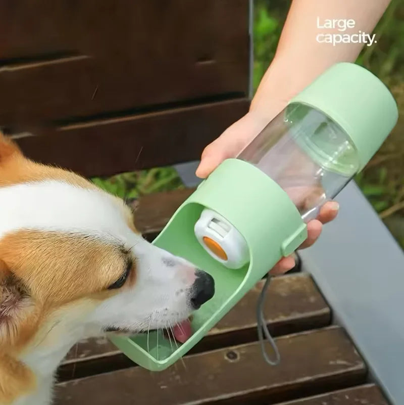 Pet Travel Water Bottle Portable with Food Container Foldable 2in1 Pet Outdoor Bowl Puppy Dog Cat Travel Drinking Food Feeder